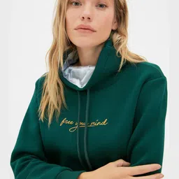 Trendyol Typography Printed High Neck Pullover Sweatshirt-32