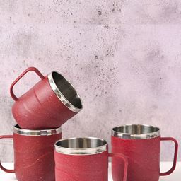 eha Coral 4 Pieces Textured Microwave Safe Mugs-12