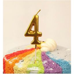 Bubble Trouble Numerical Cake Topper Candle Number 4 - Golden-14