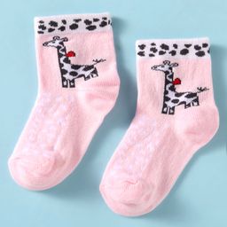 Mustang Cotton Knit Ankle Length Socks with Giraffe Design - Pink-image-103
