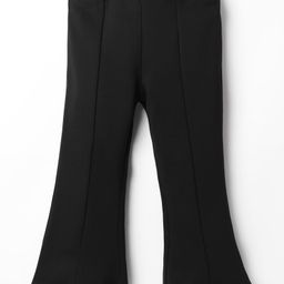 UCB Viscose Cotton Knit Bootcut Solid Colour Trouser - Black-image-4