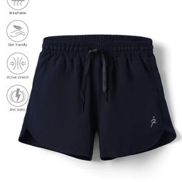 Pine Active Ultra Light Woven Performance Above Knee Length Solid Color Shorts - Navy Blue-image-64
