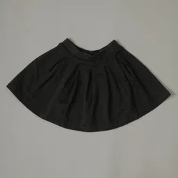 Be Awara Cotton Knit Solid Pleated Skirt - Black-picture-10