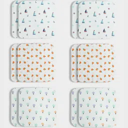 Orange Sugar Pack Of 12 Printed Cotton Muslin Napkins-image-75