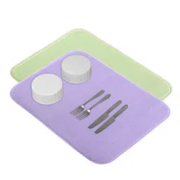 Kuber Industries 2-Pc Green & Purple Non Slip Dish Drying Mats-13
