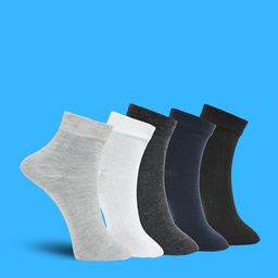MJE Pack Of 5 Comfortable Ankle-Length Socks-image-92