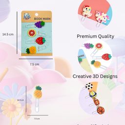Skoolster Smiley Themed Clip Bookmarks Pack of 4 - Multicolor image 3