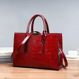 corsica DressBerry Textured PU Structured Handheld Bag image 2