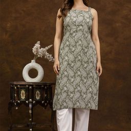 Anouk Rustic PaisleyPrinted Cotton Shoulder Strap Straight Kurta-24
