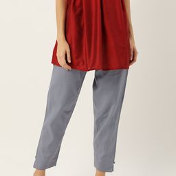 HASRI Women Solid Pure Cotton Trousers-image-94