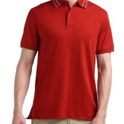 Tommy Hilfiger Red Regular Fit Polo T-Shirt-image-99
