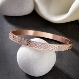 NVR Men Rose Gold Stainless Steel Kada Bracelet-24