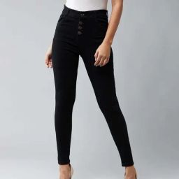 DOLCE CRUDO Black Plain Jeans-image-97