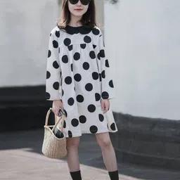 INCLUD Girls Polka Dot Printed Peter Pan Collar Empire Dress-picture-24