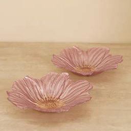Pure Home and Living Pink Glass Textured Serving Bowls-image-43