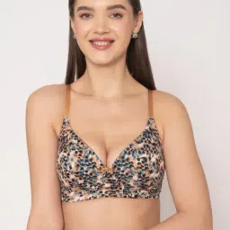 Chelvet Multi Polyester Printed Lightly Padded Non-Wired Medium Coverage T-Shirt Bra-picture-38