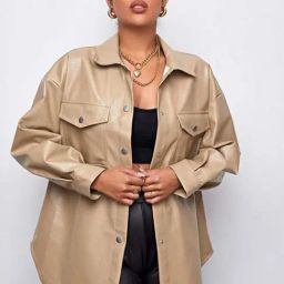 IZF Beige Oversized Jacket-image-13