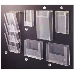 AS ONE Wall-Mounted Brochure W33.2 × D3.2 × H18.7 cm Transparent Polystyrene Resin, 61-211-4-8-43