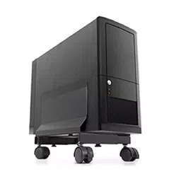 Implemental CPU Trolley with Wheels and Desk Wire Organizer Manager for Home & Office use Metal & Plastic Black & Brown (Set of 2) image 4