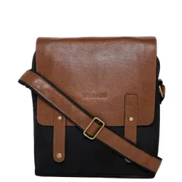 BagsRUs Black Leather Medium Messenger Bag-picture-11