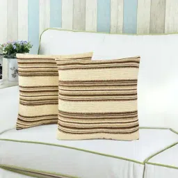 Saral Home Beige Chenille Cushion Covers - Set of 2-image-88