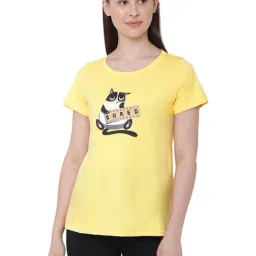 Soie  Yellow Printed T-Shirt-image-77