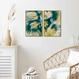 999Store Multicolor Vinyl Wall Painting Panel with Fibre Frame - Set of 2-image-68