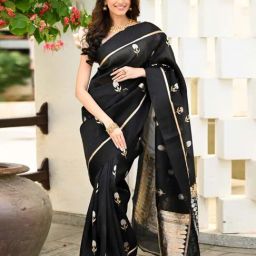 Beatitude Black Handloom Banarasi Saree-picture-32