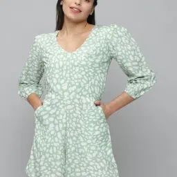 SHOWOFF Light Green Printed Playsuit-picture-30
