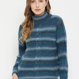MADAME Blue Wool Ombre Sweater-image-50