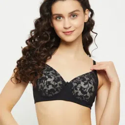 Clovia Black Lace Full Coverage Non-Wired Bra-image-82