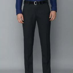 Louis Philippe Permapress Black Slim Fit Trousers-picture-44
