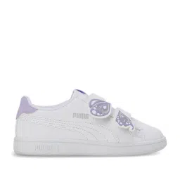 Puma Kids White & Vivid Violet Casual Sneakers-image-10