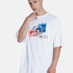 Puma White Cotton Relaxed Fit Printed Sports Tshirt-image-87
