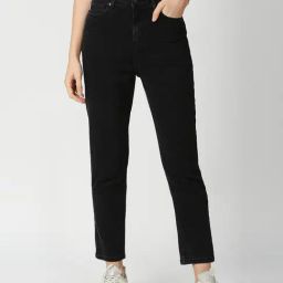 Pepe Jeans Black Relaxed Fit High Rise Jeans-image-70