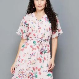 Code by Lifestyle Pink Floral Print Blouson Dress-image-9
