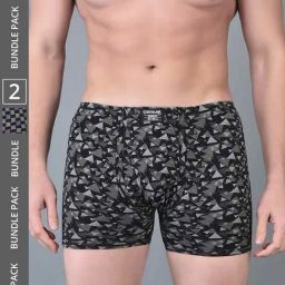 Dollar Bigboss Assorted Cotton Regular Fit Printed Trunks - Pack Of 2-picture-14