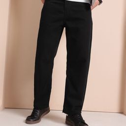 Mast & Harbour Men Pure Cotton Loose Tapered Fit Jeans-image-99