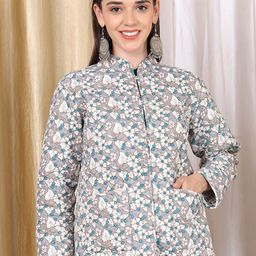SOUNDARYA Women Floral Reversible Quilted Jacket-picture-53