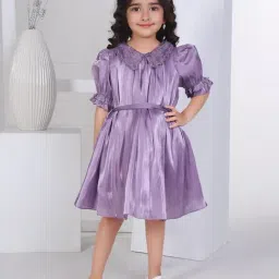 Peppermint Girls Purple Solid Dress-picture-24