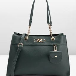 Anne Klein Evergreen Solid Tote Handbag with Pouch-32