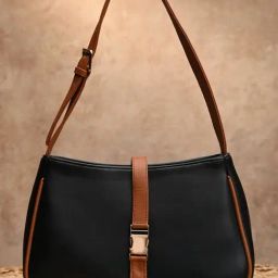 Rocia Black Solid Medium Shoulder Handbag-image-22