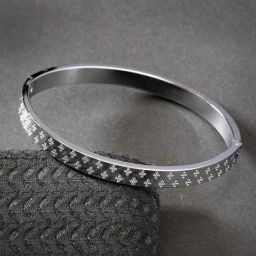 NVR Men Silver-Plated Stainless Steel Kada Bracelet-29