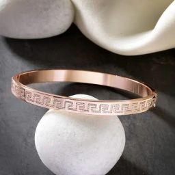 NVR Men Rose Gold Stainless Steel Kada Bracelet-11