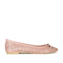 Bata Women's Lazer Flower Pink Flat Ballets-image-33