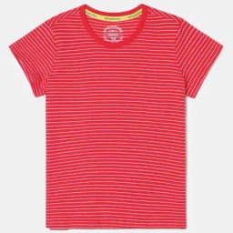 Jockey AG75 Girl's Super Combed Cotton Striped Regular Fit Short Sleeve T-Shirt-image-20
