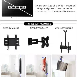 Techut Adjustable Ceiling Mount Bracket for LED, LCD, OLED and Plasma Flat Screen Display 26-60 in image 4