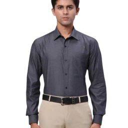 Raymond Blue Slim Fit Texture Shirt-image-62