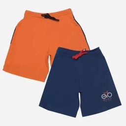 Dollar Boys Orange & Navy Solid Bermuda (Pack Of 2)-image-58