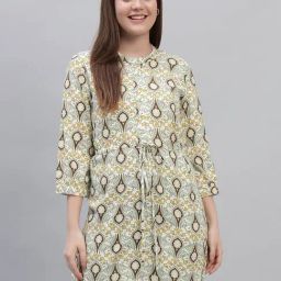Cantabil Green Regular Fit Printed Tunic-35